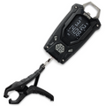 Rapala 50lb. High Contrast Digital Scale with a black rugged body, featuring an easy-to-read digital display and ergonomic fish gripper for weighing fishing catch accurately.