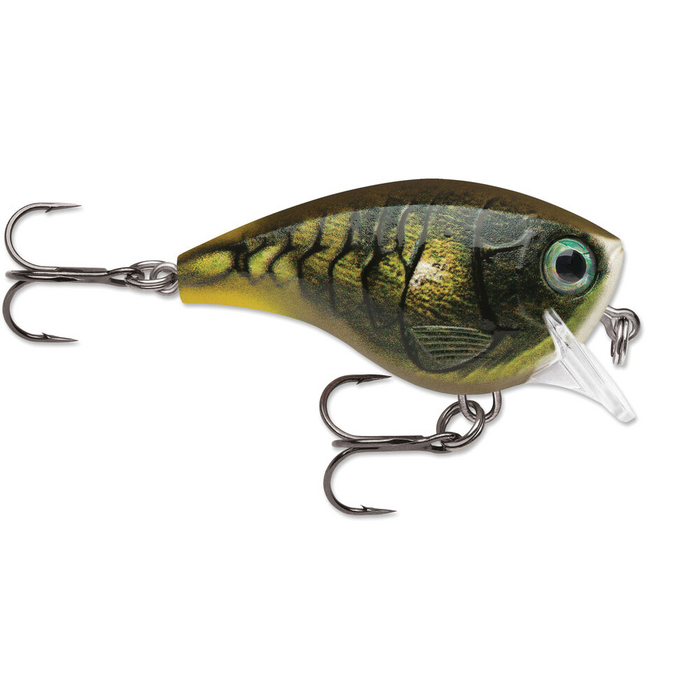 Rapala BX Brat fishing lure designed with a realistic fish pattern, featuring a compact body, lifelike eyes, and two sharp treble hooks for effective fishing tackle use.