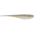 Rapala CrushCity The Jerk soft plastic fishing lure in translucent gold and silver with detailed scales and ribbed body designed for realistic movement in water.
