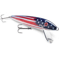 Rapala Giant Lures fishing lure designed with American flag colors, featuring a streamlined body with two treble hooks and a clear diving lip for effective fishing tackle use.