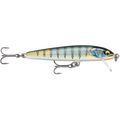 Rapala Original Floater Elite fishing lure with lifelike blue, yellow, and silver scale pattern, detailed eyes, and two sharp treble hooks for effective fishing tackle use.