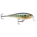 Rapala Super Shad Rap fishing lure with realistic fish scale pattern, lifelike eyes, and two sharp treble hooks designed for effective fishing tackle use.