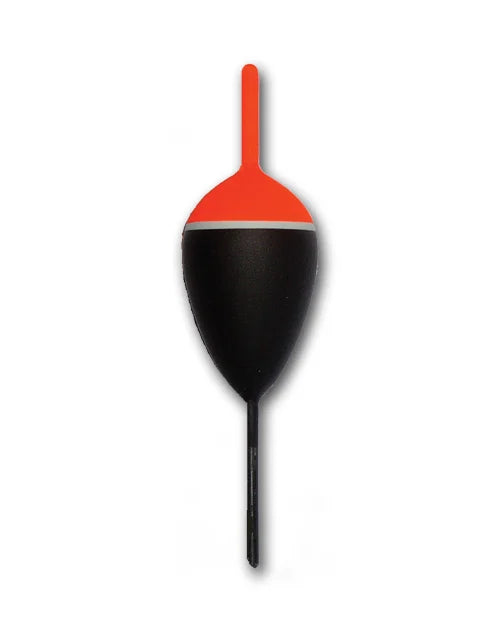 Raven Balsa Float Fast Shallow (2-Pack) showing a fishing float with a bright orange top, black body, and a slim stem for shallow water fishing and precise bite detection.