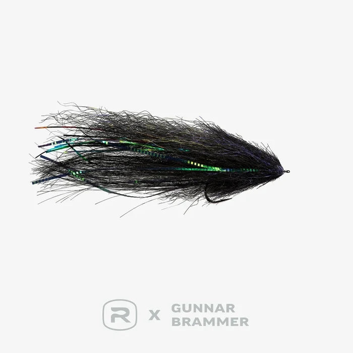 RIO Brammer Imposter 6/0 black and green musky fly lure with flowing fibers for freshwater fishing tackle
