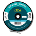 Round spool of Rio Fluoroflex Saltwater Tippet fishing line, rated 40LB test strength, made of medium stiff 100% fluorocarbon for saltwater fishing applications.