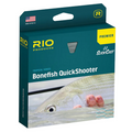 Packaging of the Rio Premier Bonefish Quick Shooter Fly Line featuring a blue-green box with fish image, American flag, and product branding for fishing tackle use.