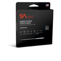 Scientific Anglers Amplitude Textured Tarpon saltwater floating fly line packaging in black with product features and an American flag indicating made in USA.