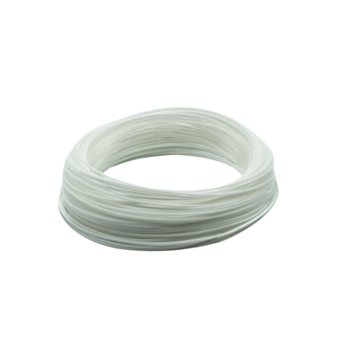 Scientific Anglers Magnitude Smooth Bonefish Clear Tip fly fishing line, coiled in a circular shape with a smooth, translucent white finish suitable for precise casting and bonefish fishing.