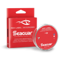 Seaguar Red Label Fluorocarbon fishing line packaging and spool, featuring strong, abrasion-resistant fluorocarbon material suited for fishing tackle and marine use.