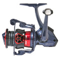 Seviin GS Series Spinning Reel in black and red with ergonomic handle, designed for smooth casting and durability in fishing tackle and rods.