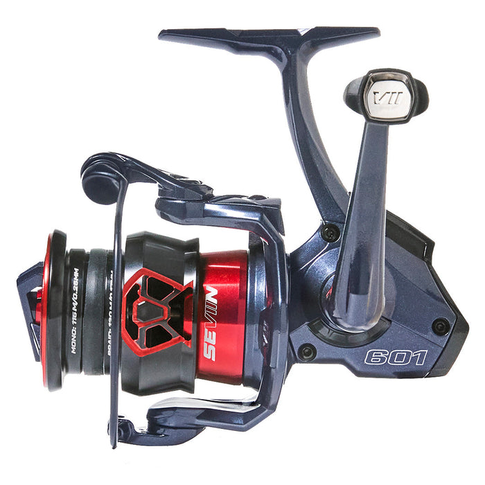 Seviin GS Series Spinning Reel in black and red with ergonomic handle, designed for smooth casting and durability in fishing tackle and rods.