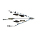 Shane's Baits 5th Element Umbrella Rig featuring multiple metal arms with attached spinner blades and clips designed for musky fishing tackle and lure presentation.