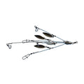 Shane's Baits Mini Blades of Glory Umbrella Rig featuring multiple spinning metal blades and wire arms designed for effective fishing tackle use in musky fishing.