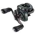 Shimano Curado M 150 baitcasting fishing reel in dark gray with ergonomic dual handles and precision drag adjustment for smooth performance during fishing.