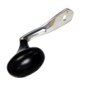 Shimano Tekota 600LC Power Handle with a polished metal arm and ergonomic black oval grip, designed for comfortable use with fishing rods and reels.