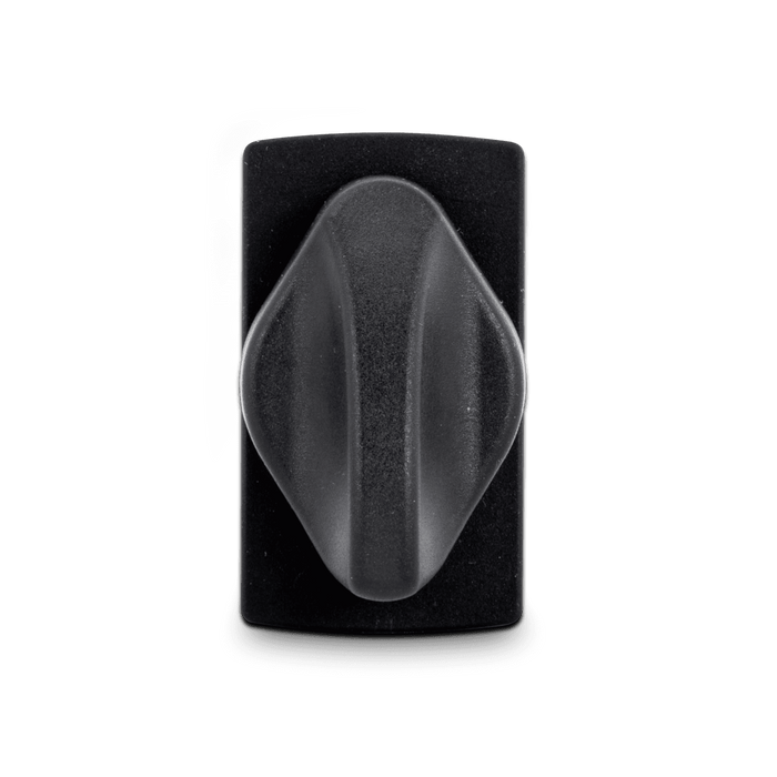 Sierra Contura Rotary Switch RS20010 shown as a close-up of a black, ergonomically shaped rotary switch knob used for precise control in fishing tackle and marine electronics.
