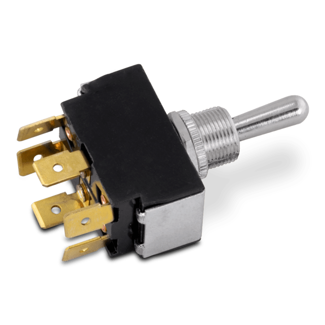 Sierra Toggle Switch TG22020 with metal lever and multiple gold-plated electrical terminals, designed for reliable control in fishing tackle and marine electronics applications.