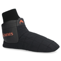 Simms Bulkley Insulated Bootie in black with quilted fabric, padded ankle support featuring Simms logo, and a ribbed knit cuff for warmth and comfort during fishing activities.