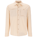 Simms Challenger LS Shirt - Men's in tan color featuring long sleeves, button-up front, two chest pockets, and a comfortable lightweight fabric designed for fishing and outdoor activities.