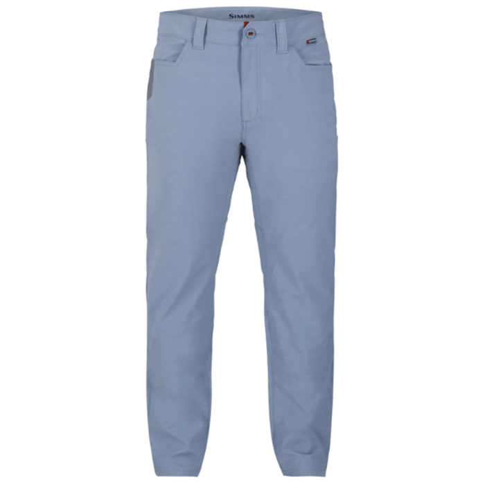Simms Challenger Pants - Men's in light blue, designed with belt loops, button closure, and front pockets, suitable for fishing and outdoor activities.