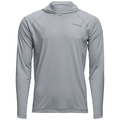 Simms Challenger Solar Hoody - Men's, light gray long-sleeve fishing hoodie with breathable, moisture-wicking fabric designed for sun protection during fishing and outdoor activities.