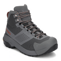 Simms Flyweight Wading Boot - Vibram Sole - Women's gray high-top fishing boot with reinforced toe, padded ankle support, breathable mesh, and durable Vibram sole for traction in wet conditions.