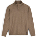 Simms Harbor Sweater - Men's in a textured brown fabric with long sleeves and a snap-button collar, designed for comfort and warmth during fishing activities.