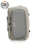 Simms Headwaters Sling Pack in neutral tones with a sturdy, compact design featuring multiple zippered compartments, ideal for organizing fishing tackle and gear.