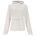 Simms Latitude Hoody - Women's in light beige, featuring long sleeves, a hood, and a breathable fabric designed for outdoor fishing and protection against the elements.