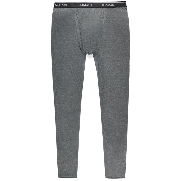 Simms Strata 160 Baselayer Bottom - Men's in gray with branded waistband, designed for warmth and comfort as a base layer during fishing and outdoor activities.