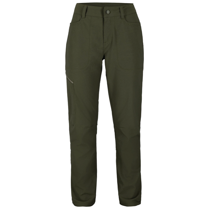 Simms Wanaka Pants - Women's in olive green designed for durability and comfort, featuring multiple pockets and a tailored fit suitable for outdoor and fishing activities.