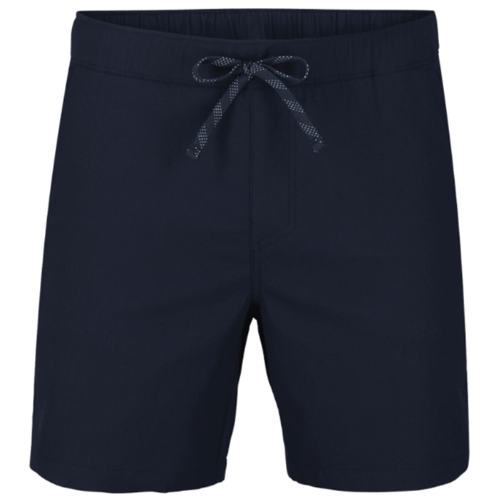 Simms Wanaka Short - Men's in navy blue, featuring a comfortable elastic waistband with adjustable drawstring, designed for outdoor and fishing activities.