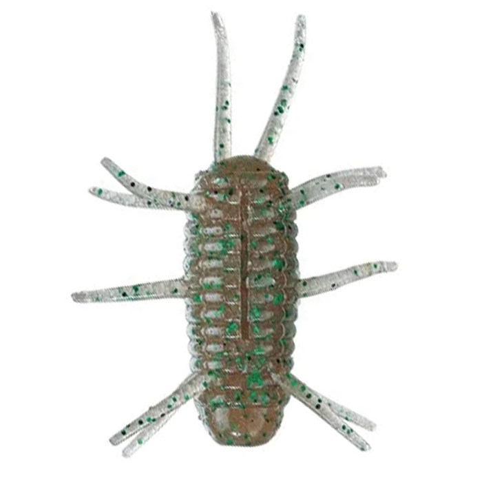 Smith Sink Spider fishing lure designed to mimic a small insect with translucent body and green and black speckles, ideal for fishing tackle enthusiasts.