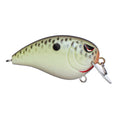 SPRO Baby Fat John 50 Squarebill Crankbait in green and white with black spot, detailed fish scale pattern, and red accent near the lip, designed for fishing tackle use.
