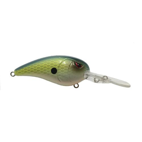 SPRO RkCrawler 55 Crankbait fishing lure with a green and shad color pattern, designed for effective freshwater fishing tackle targeting musky and other species.