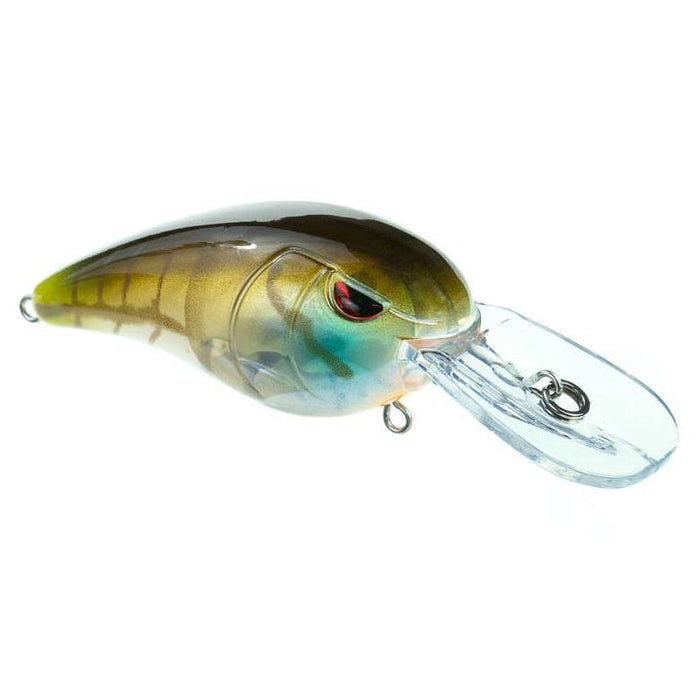 SPRO RkCrawler 55 MD Crankbait fishing lure designed with a realistic clear gill pattern, featuring a curved body and a large transparent diving lip for effective water action.