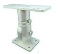 Stabil-Mount Elite 6" Silver Electronics mount SME6S, sturdy silver metal bracket with adjustable clamps designed for secure marine electronics installation on boats or fishing vessels.
