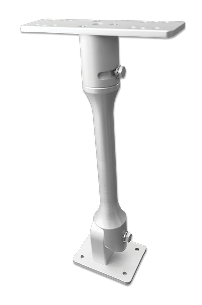 Stabil-Mount Elite FS 16" Silver Electronics Mount SMEFS16S with adjustable height and swivel features, designed for secure installation of marine electronics on boats.