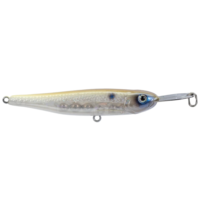 Strike King Evader fishing lure with realistic fish design, detailed eyes, internal rattles, and a clear plastic lip for lifelike movement in water.