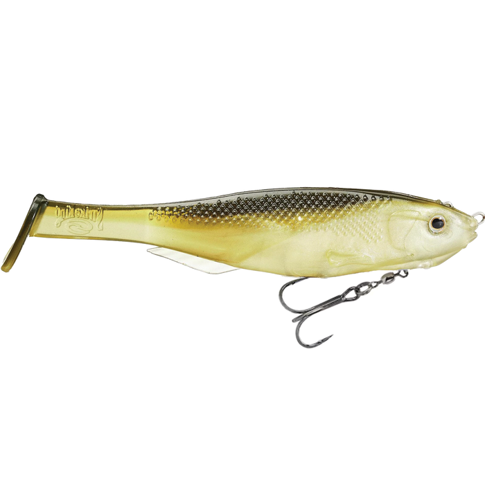 Strike King Final Copy Swimbait in natural fish colors with textured body, lifelike eyes, and a sharp triple hook designed for effective fishing lure action.