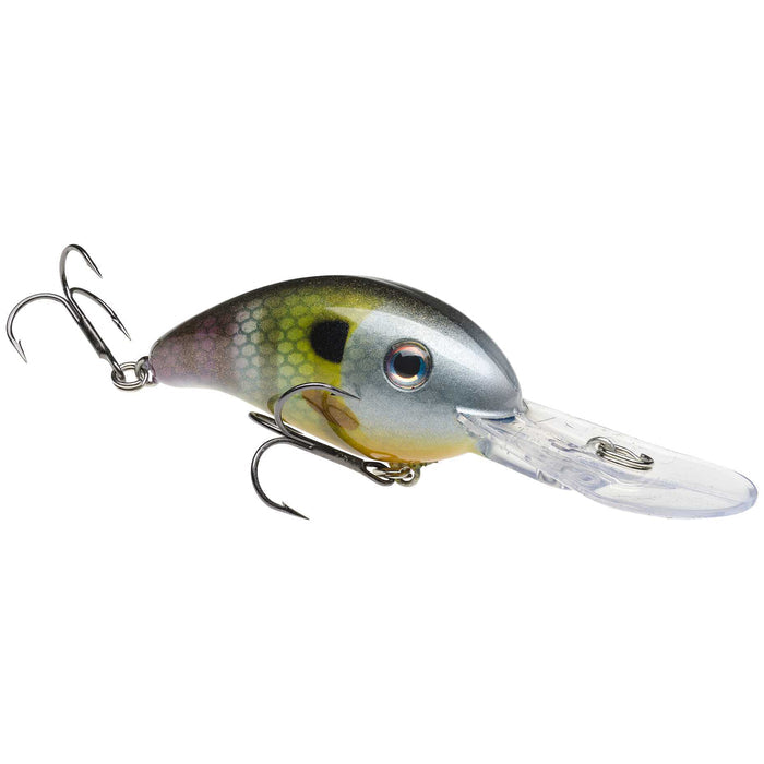 Strike King HC3XD fishing lure designed with realistic fish scale patterns, a clear diving lip, and two sharp treble hooks for effective fishing tackle use.