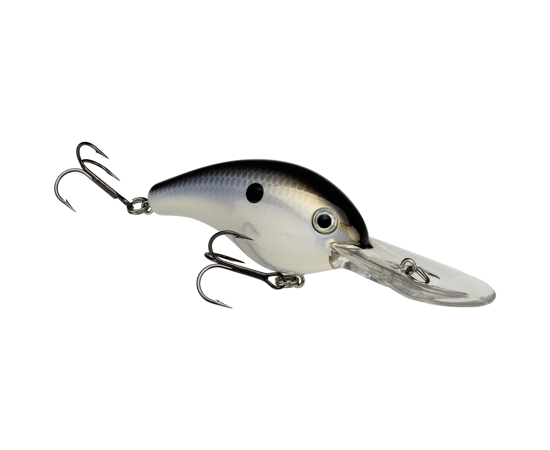Strike King HC5XD (Standard) fishing lure in natural gizzard shad pattern with two treble hooks and an extended clear diving lip for deep water fishing.