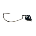 Strike King Jointed Structure Head fishing lure with a black and blue speckled weighted head and a single sharp hooked wire, designed for effective fishing tackle use.