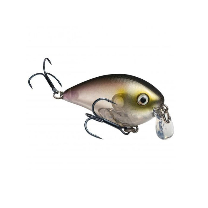 Strike King KVD 1.5 Shallow Squarebill Crankbait fishing lure with lifelike minnow pattern, detailed eyes, and two treble hooks designed for effective fishing tackle use.