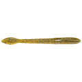 Strike King KVD Perfect Plastics Fat Baby Finesse Worm fishing lure in translucent green with black flecks, designed for finesse fishing and enhanced attraction.
