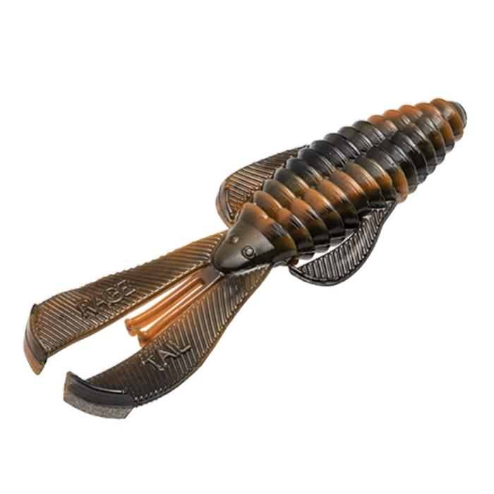Strike King Rage Bug (Mid-Size) fishing lure in brown and black, designed with segmented body and paddle tail for realistic movement in water, ideal for fishing tackle enthusiasts.