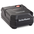 Black Strikemaster Lithium 40V Power Adapter (Battery Sold Separately) with a red power switch, designed for fishing tackle and marine electronics use.