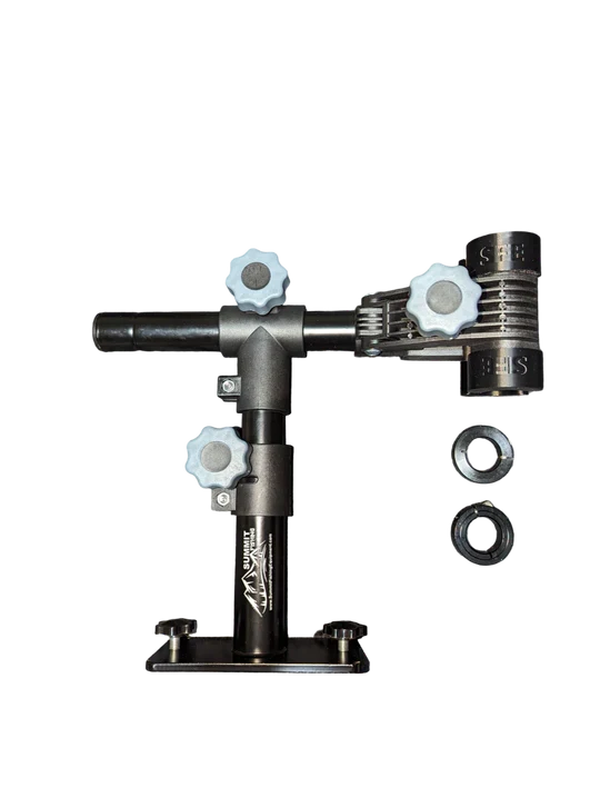 Summit LS Max Pole Mount featuring adjustable knobs and a sturdy mounting base designed for secure attachment to fishing boats or kayaks.