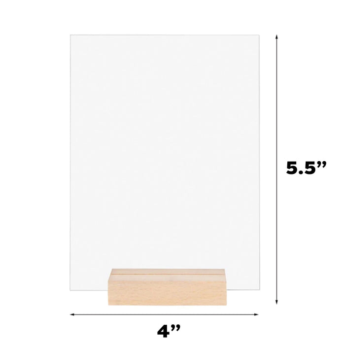 Table Number Acrylic Blank + Wooden Base