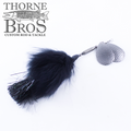 TB Baits Perfect #8 - Marabou fishing lure with black marabou feathers and a silver heart-shaped spinner blade, designed for musky fishing and premium tackle.